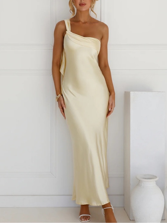 Hello Molly Dresses & Skirts - One-Shoulder Satin Dress